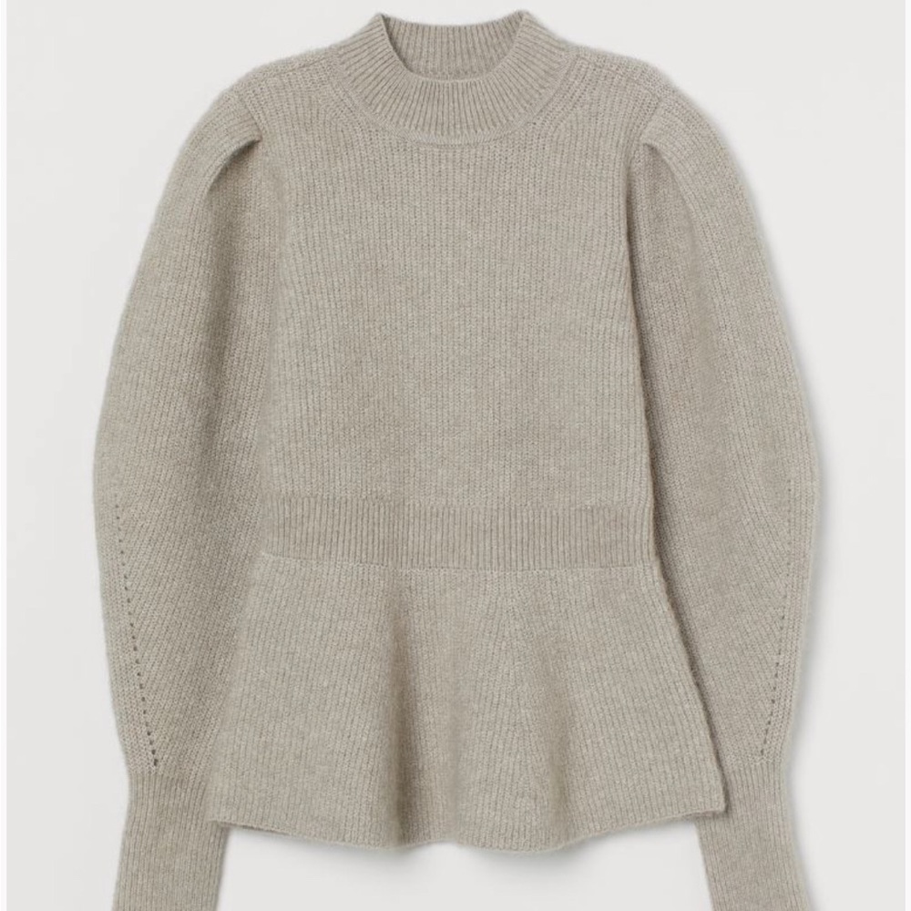 Alpaca, Wool Blend Peplum Sweater